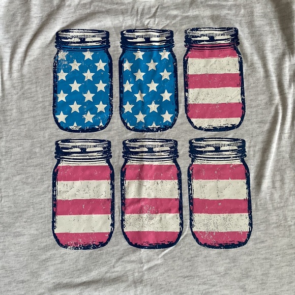 Large mason jar patriotic tank top - Picture 2 of 5
